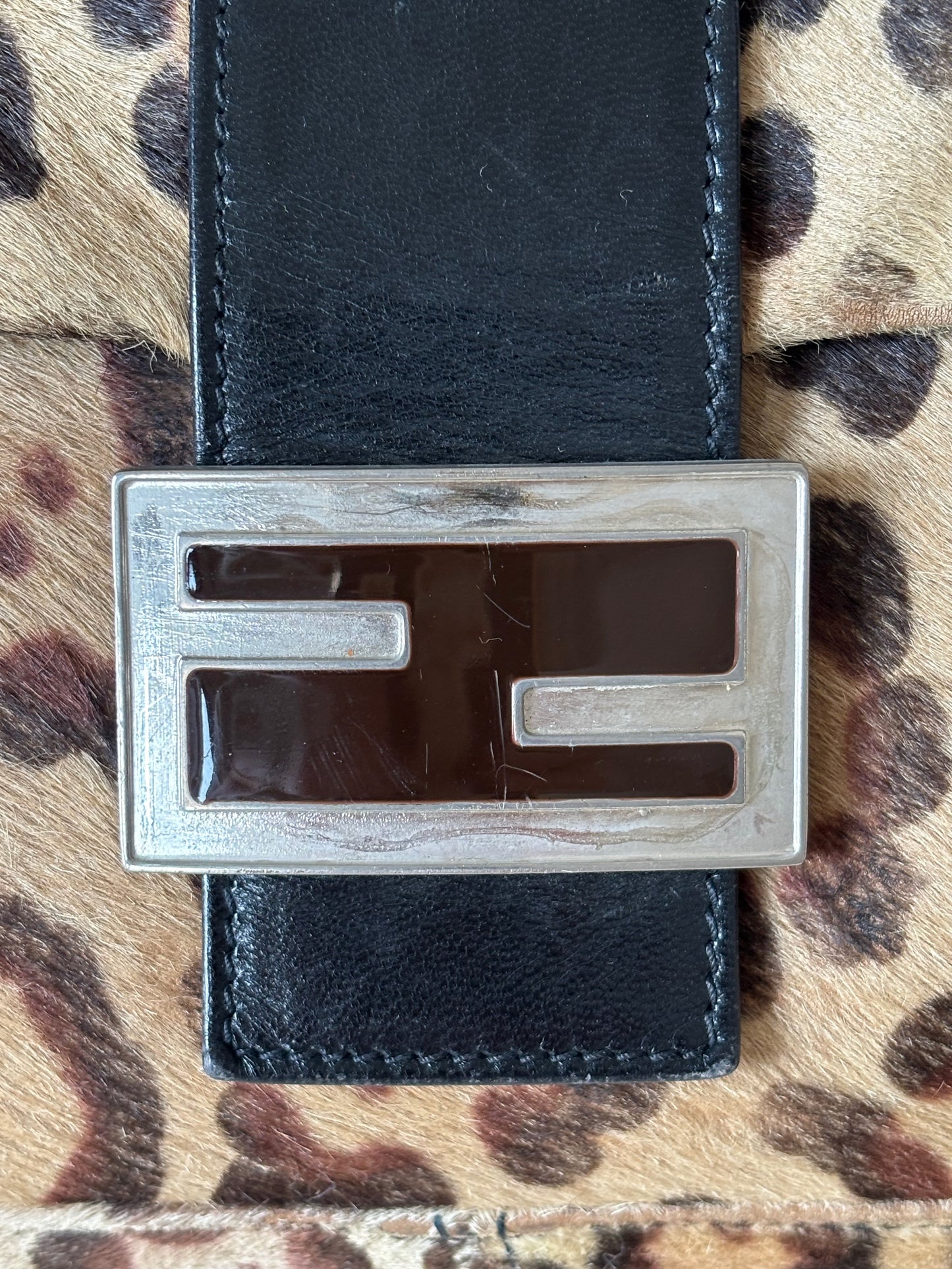 FENDI Sac Mamma Baguette Léopard