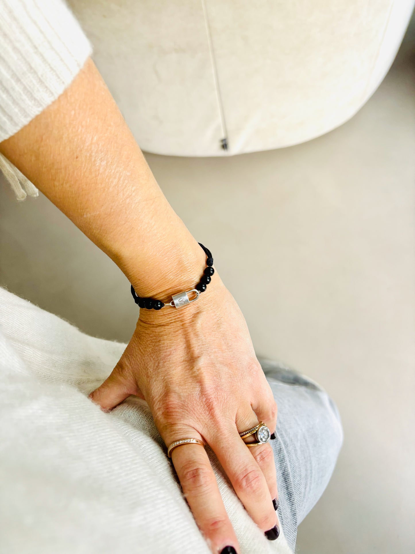 LOUIS VUITTON Bracelet Silver Lockit