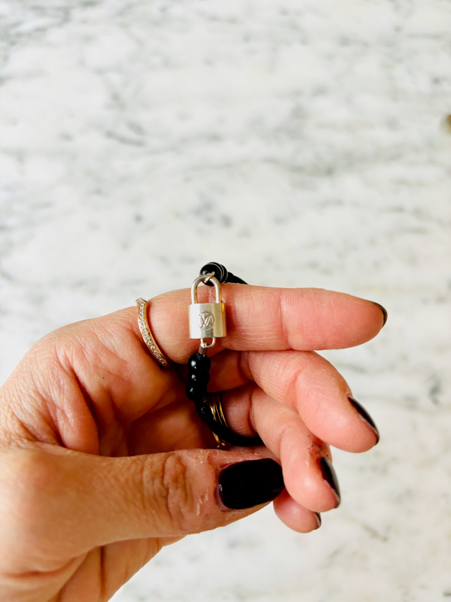 LOUIS VUITTON Bracelet Silver Lockit