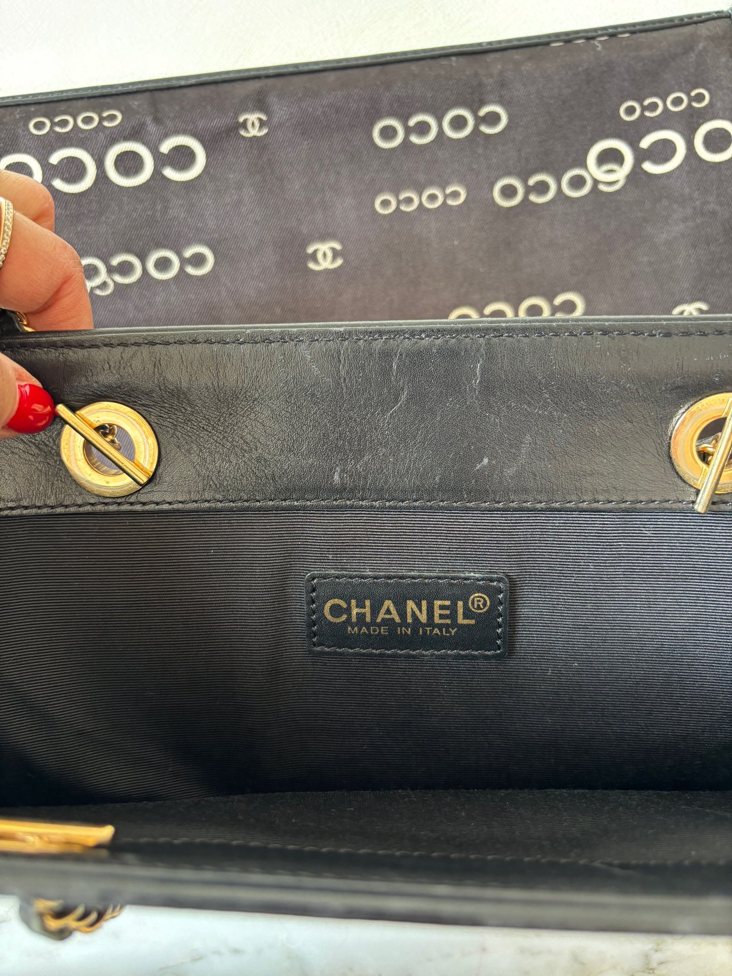 CHANEL Sac Cabas en toile Coco
