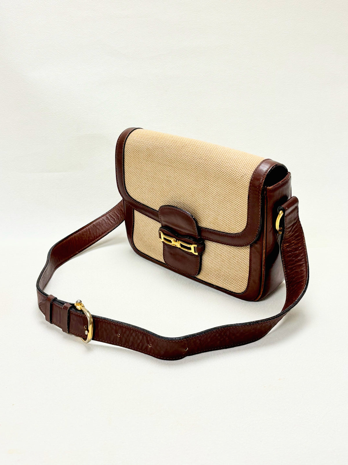 CÉLINE Sac Crécy Toile et cuir