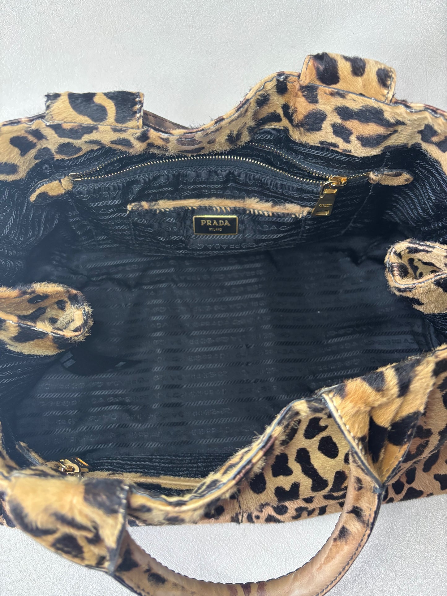 PRADA Sac Canapa léopard