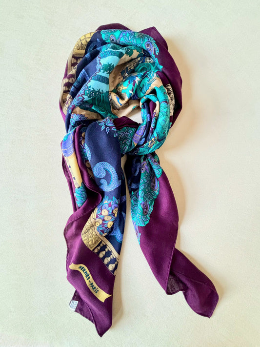 HERMÈS Châle cachemire et soie