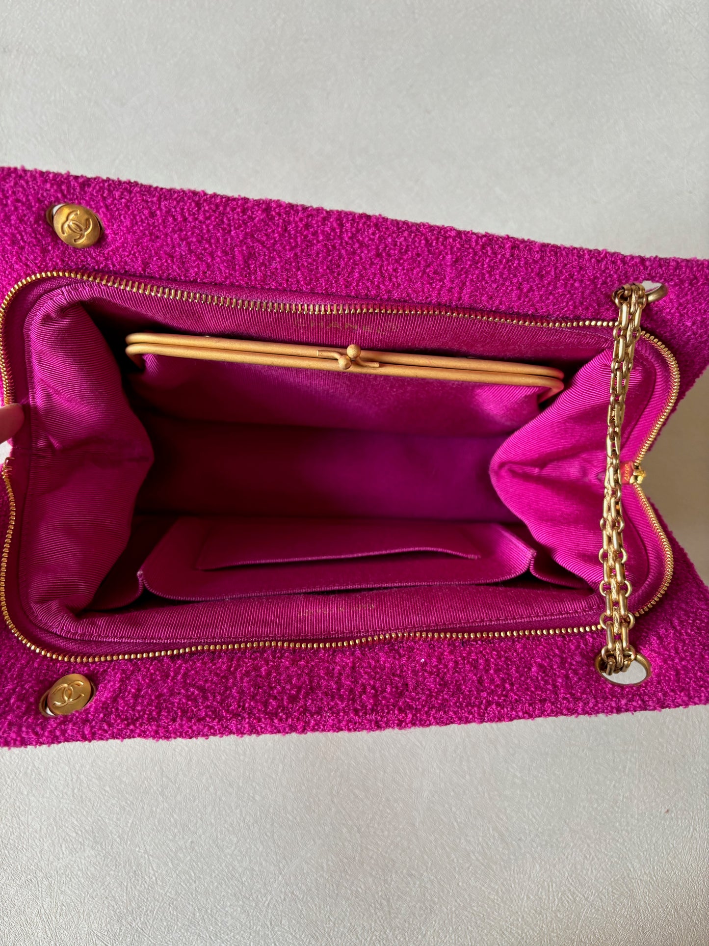 CHANEL Sac tweed rose