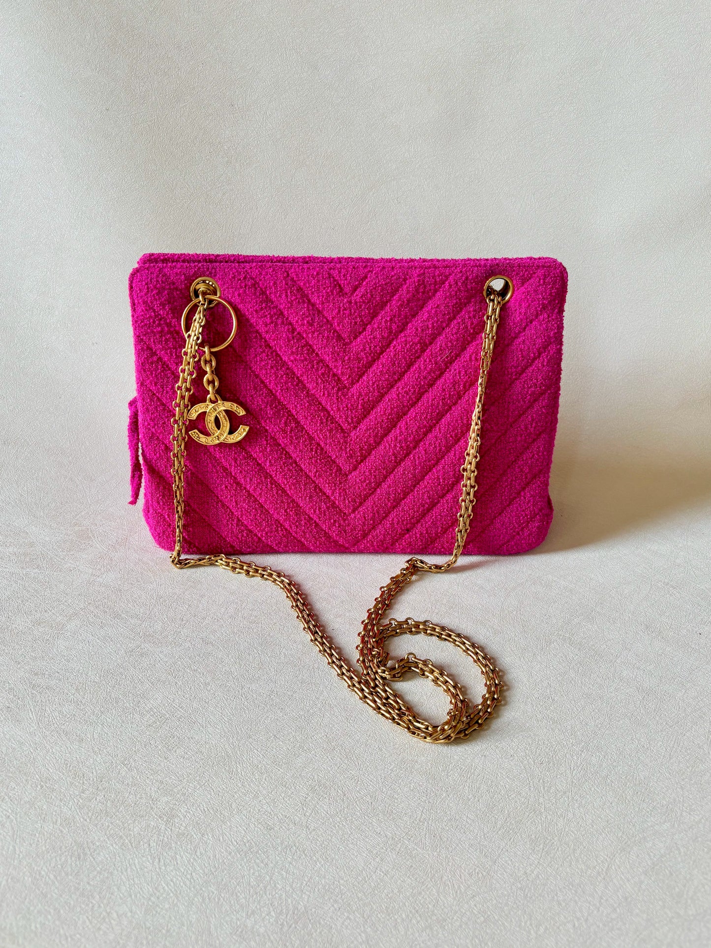 CHANEL Sac tweed rose