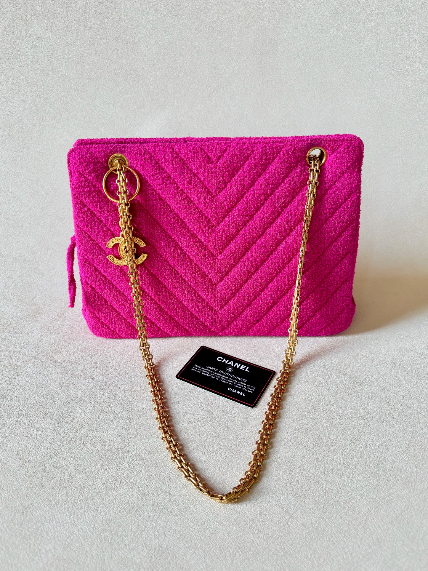 CHANEL Sac tweed rose