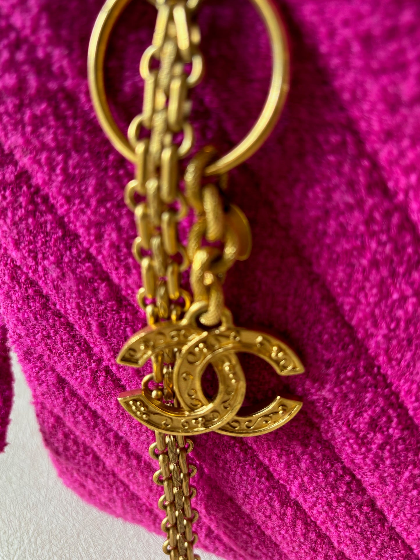 CHANEL Sac tweed rose