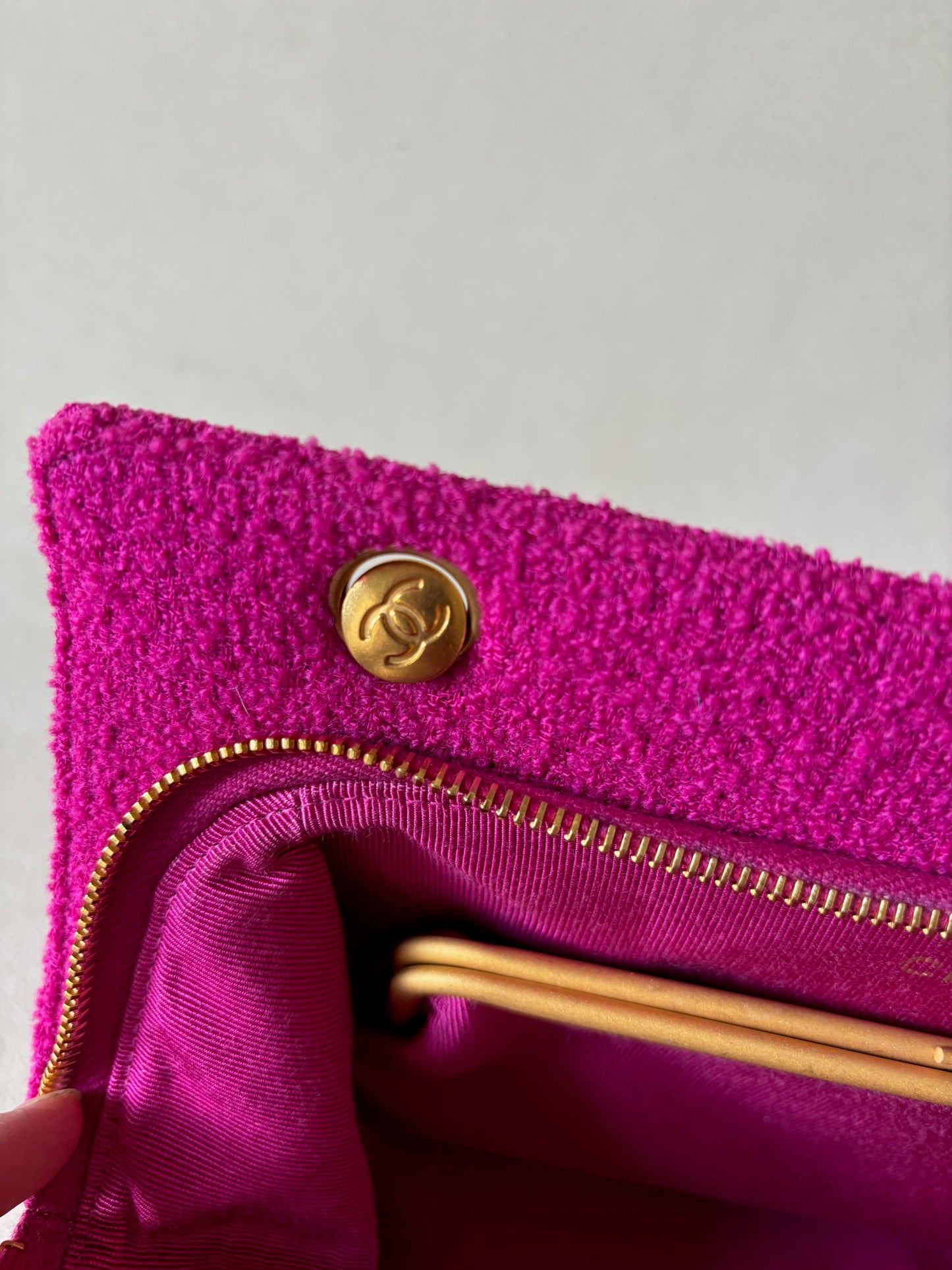 CHANEL Sac tweed rose