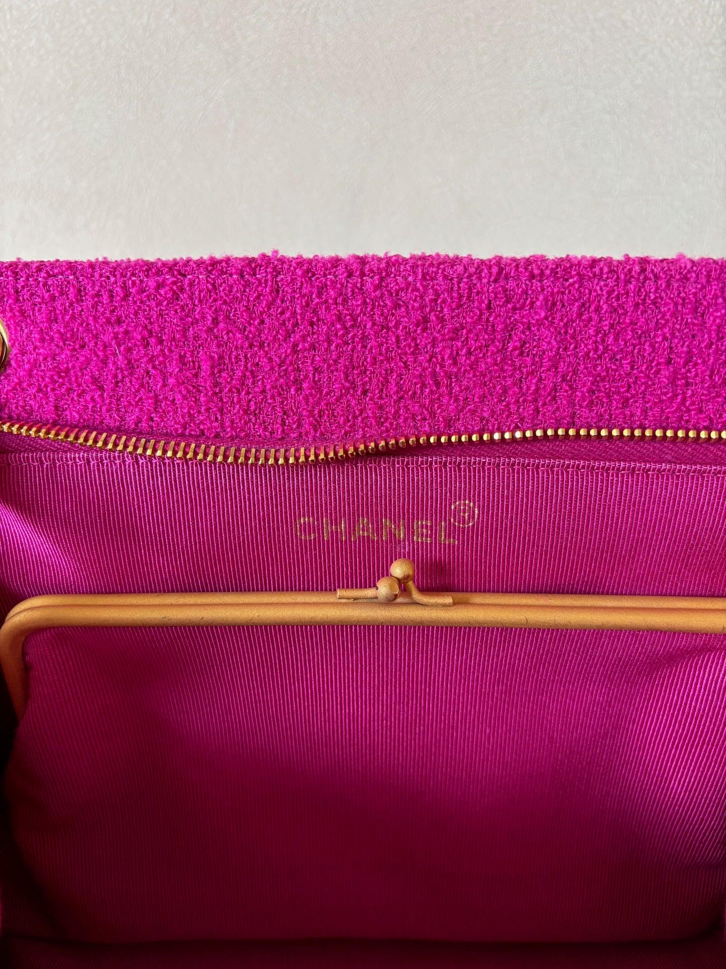 CHANEL Sac tweed rose