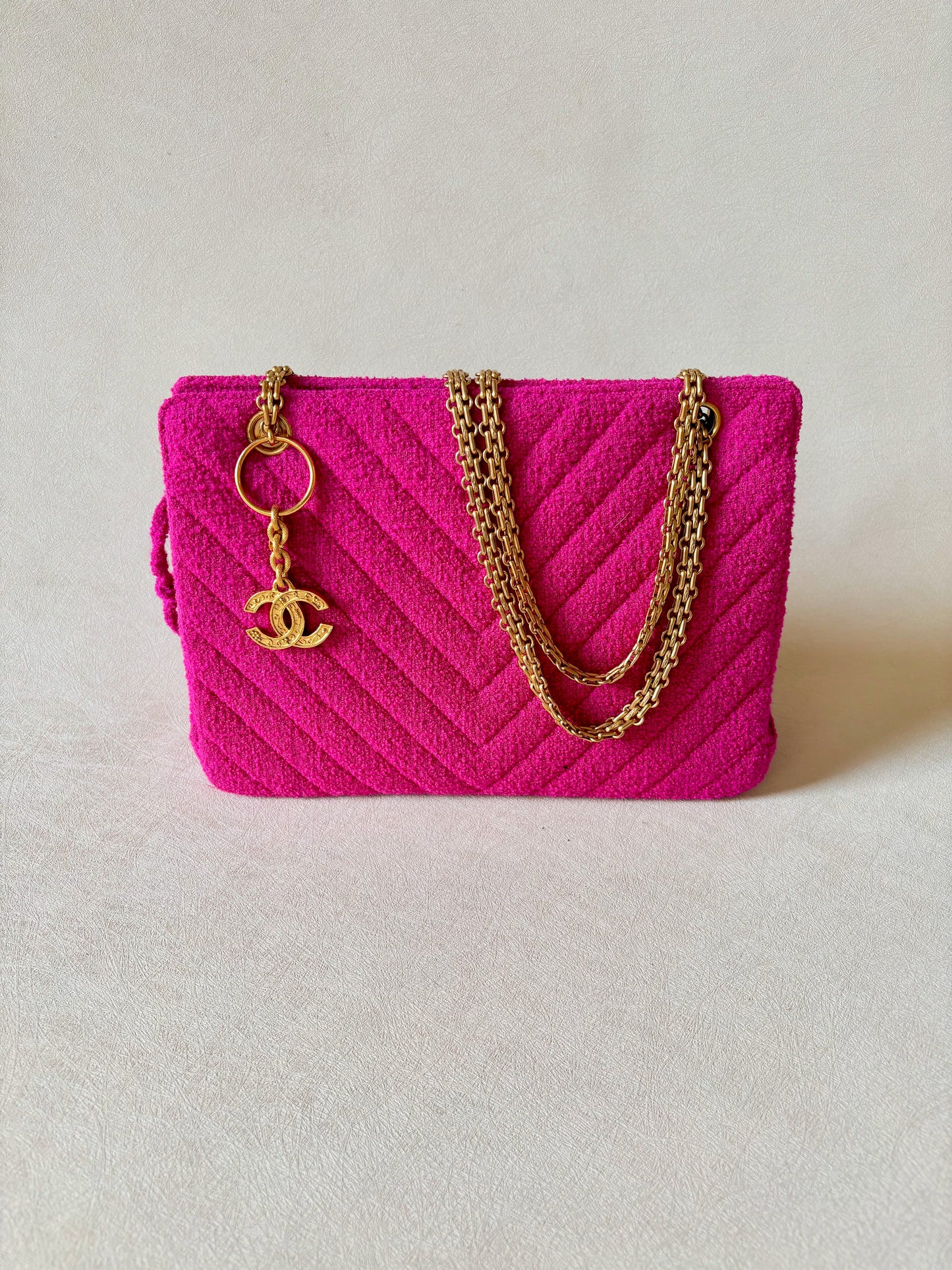 CHANEL Sac tweed rose