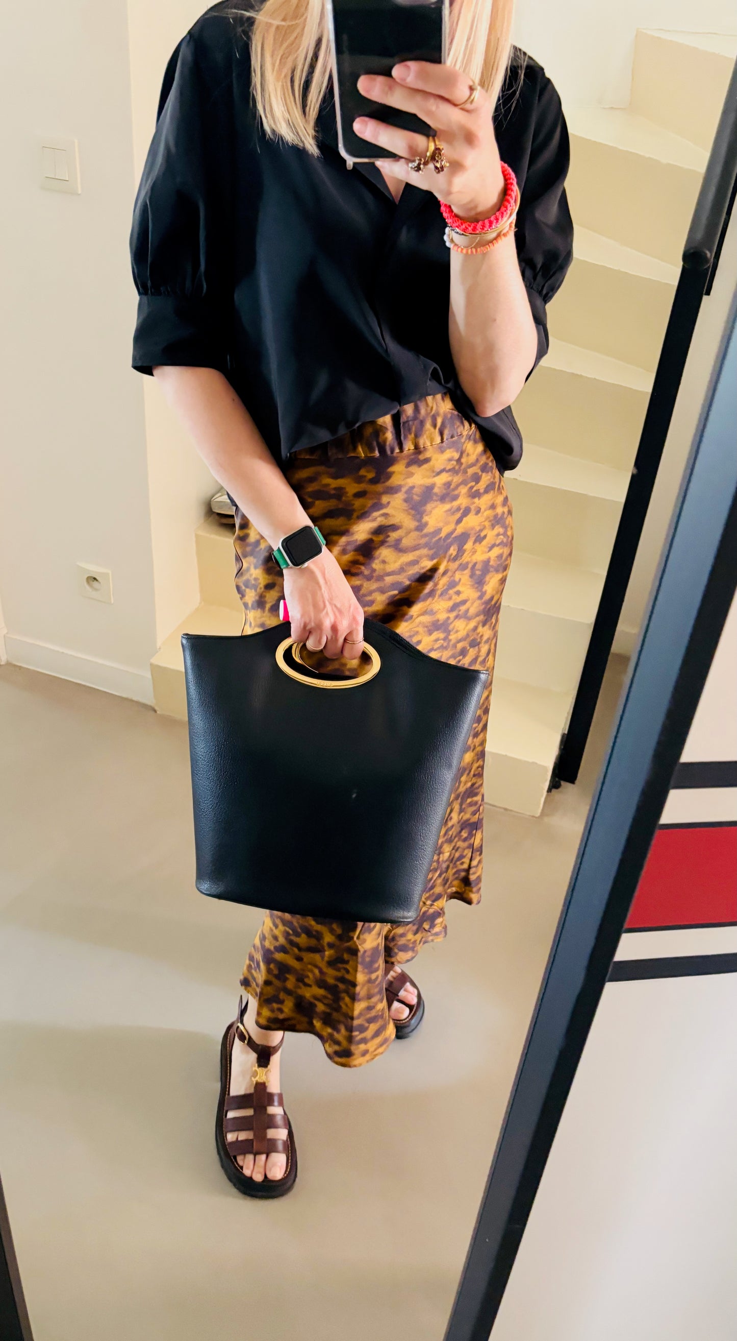 GUCCI Sac en cuir noir