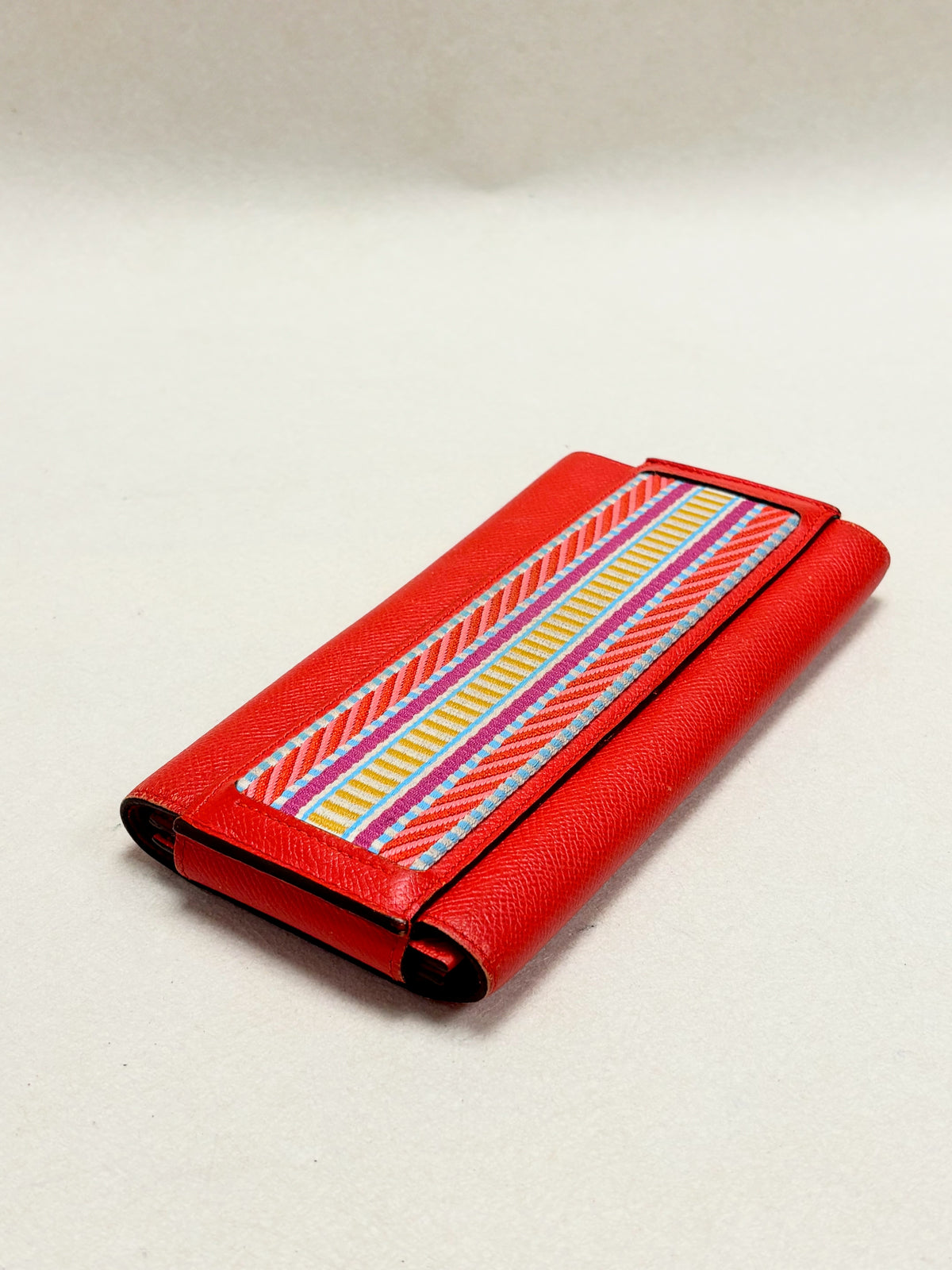 HERMES Portefeuille Passant long toile Cavale