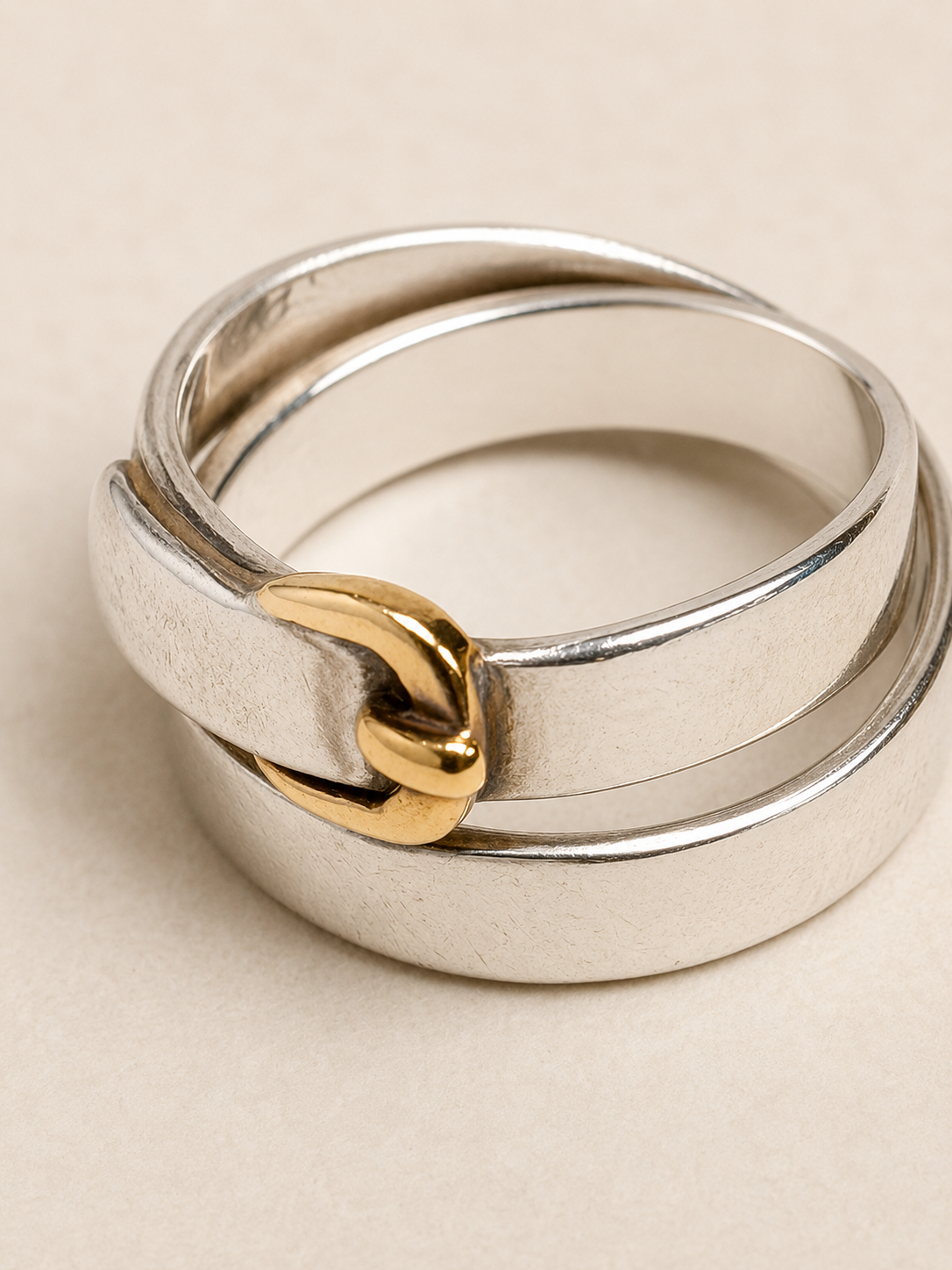HERMÈS Bague Débridée Argent et Or