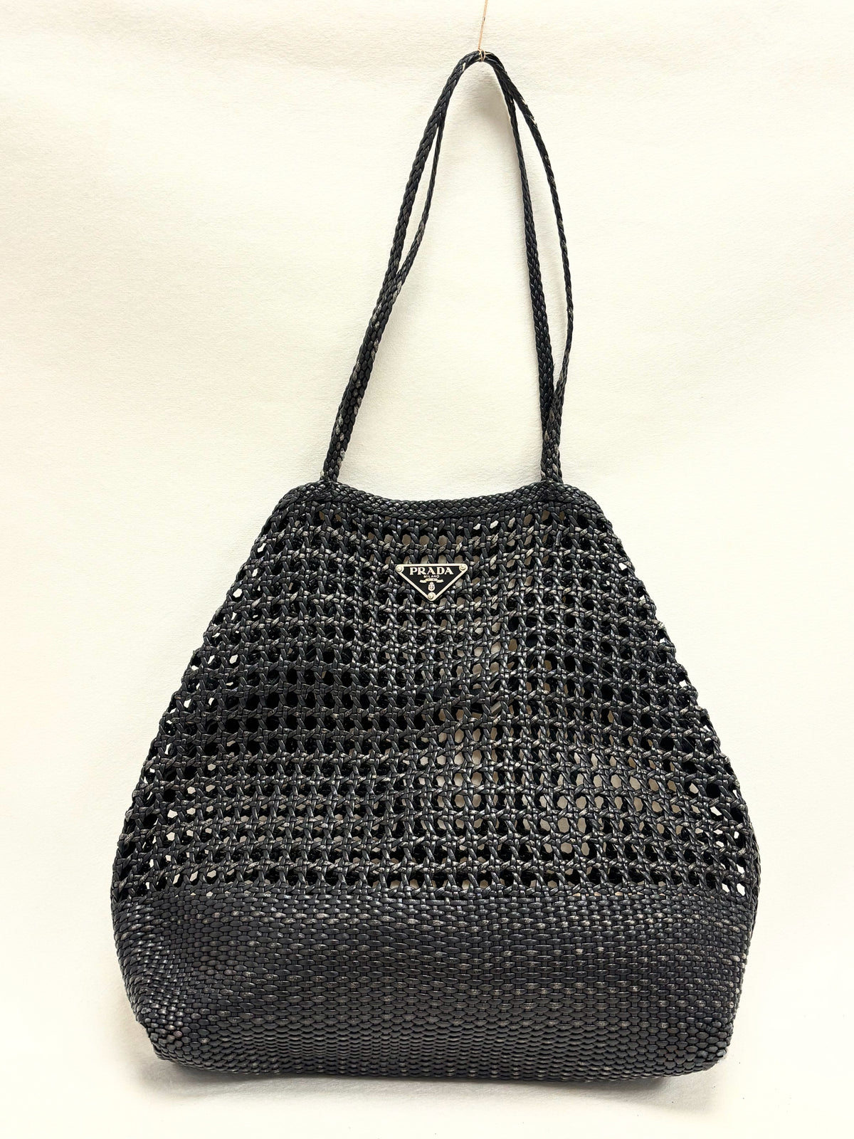PRADA Sac Cabas Cuir Tressé