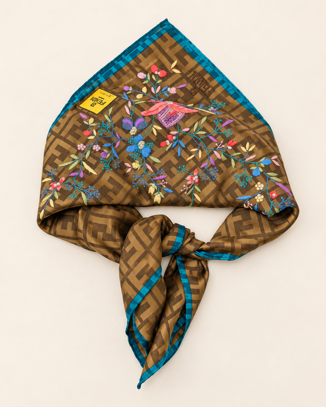 FENDI Foulard Zucca brodé Ricami