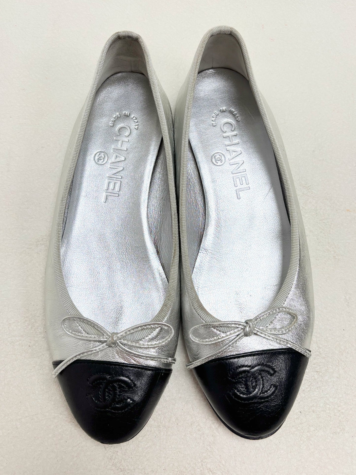 CHANEL Ballerines Argent