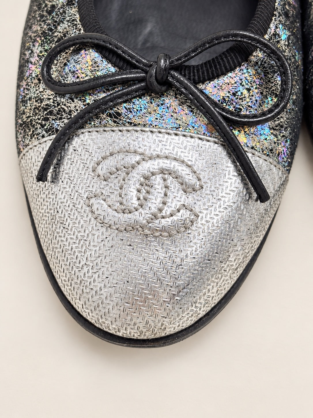 CHANEL Ballerines Argent