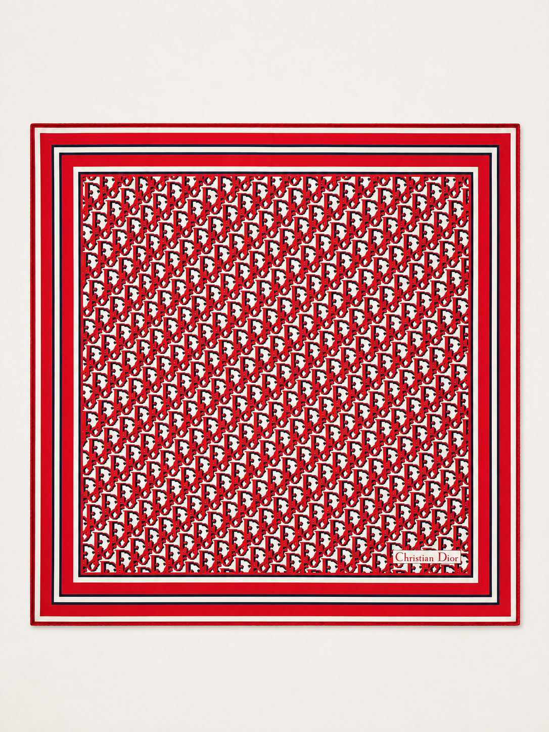 DIOR Foulard Carré Oblique en soie