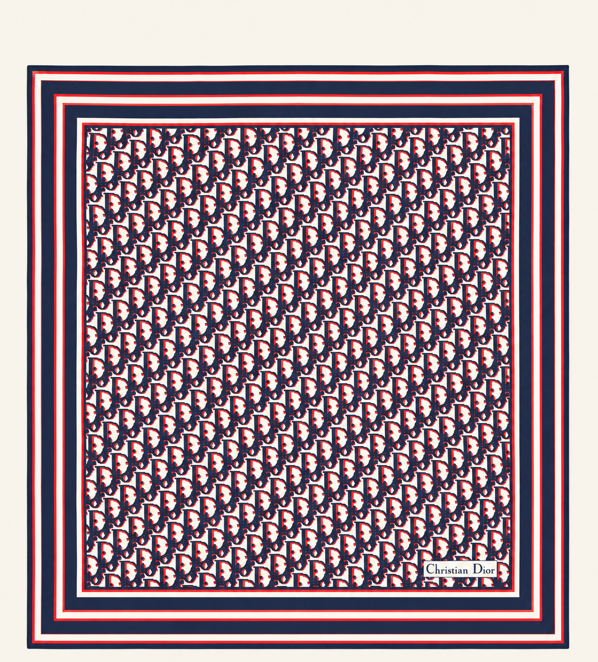 DIOR Foulard Carré Oblique en soie