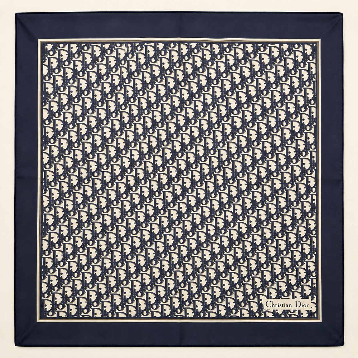 DIOR Foulard Carré Oblique en soie