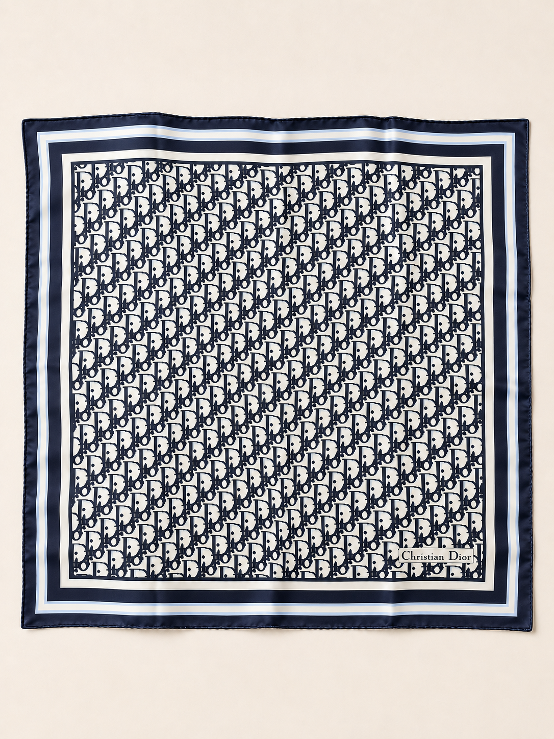 DIOR Foulard Carré Oblique en soie