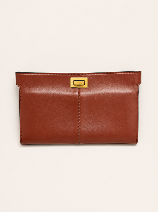 FENDI Pochette Peekaboo en cuir