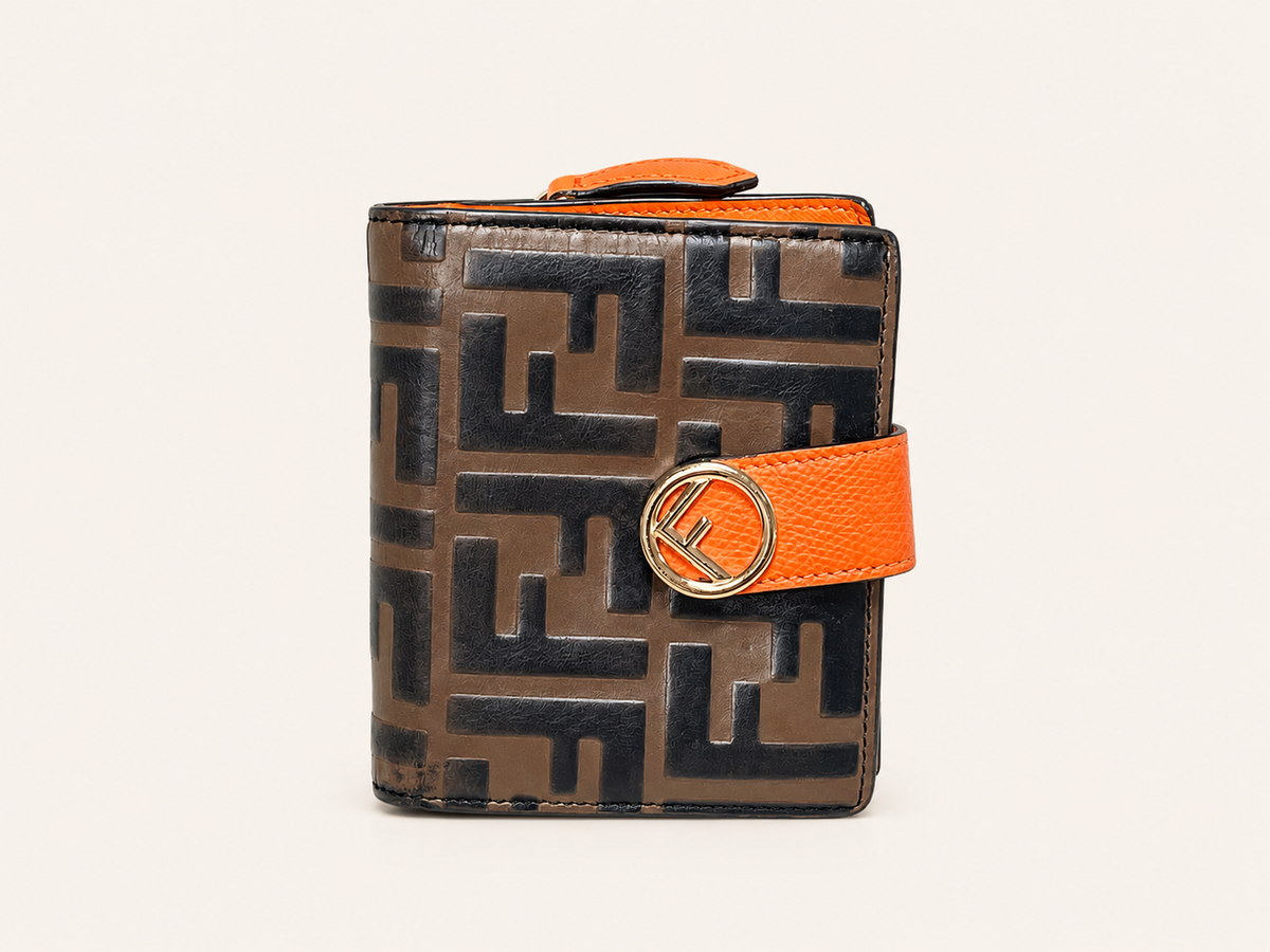 FENDI Portefeuille Zucca cuir