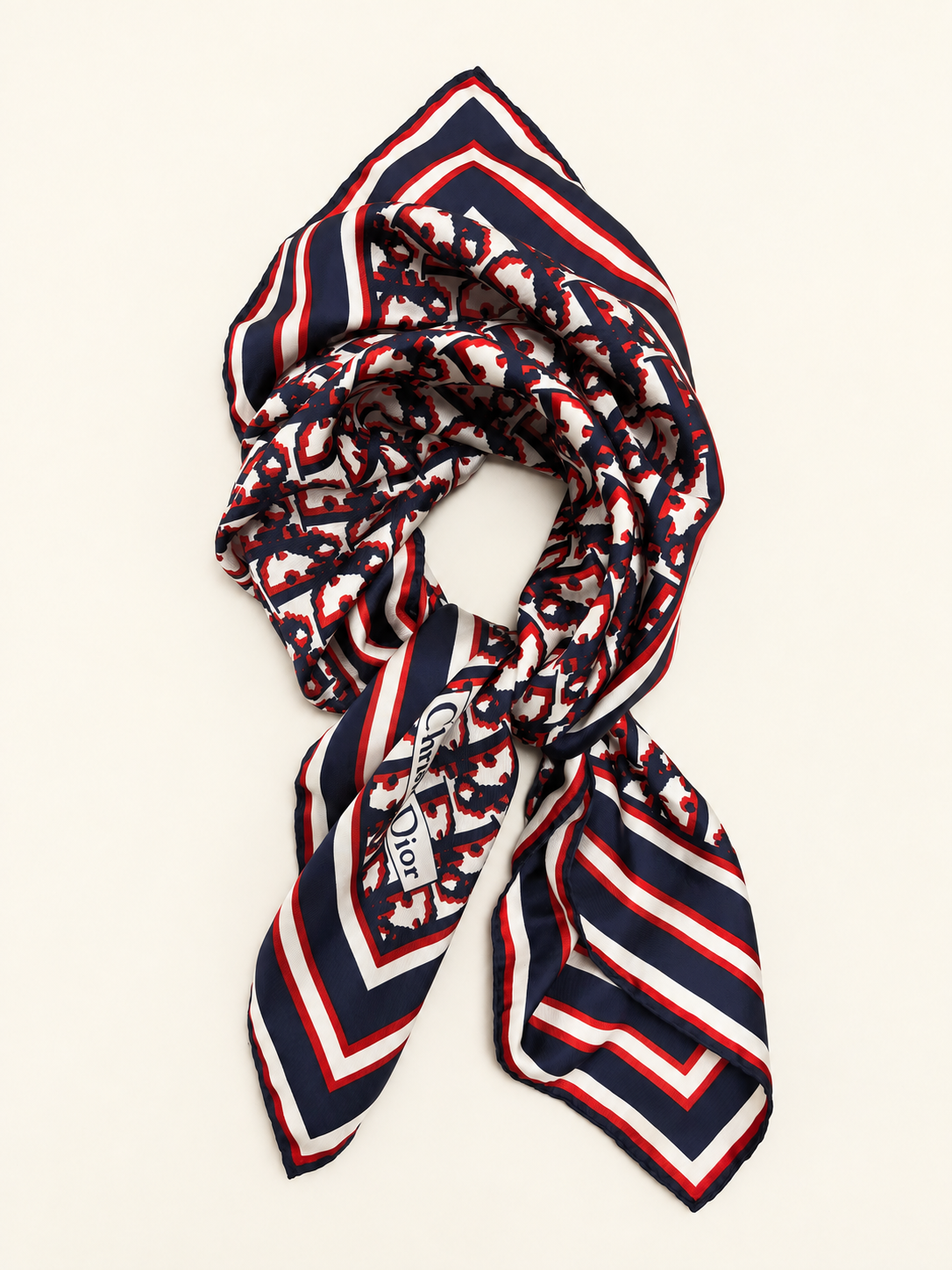 DIOR Foulard Carré Oblique en soie