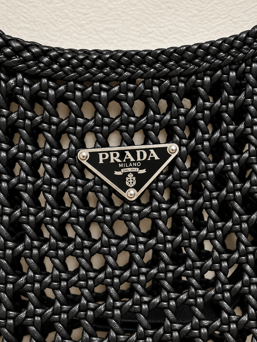 PRADA Sac Cabas Cuir Tressé