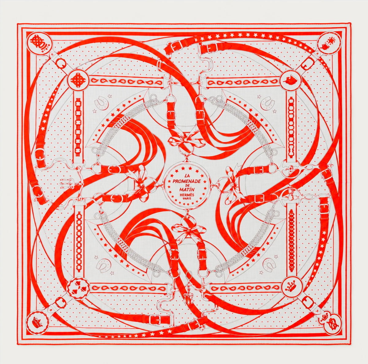 HERMÈS Foulard La Promenade du Matin Bandana