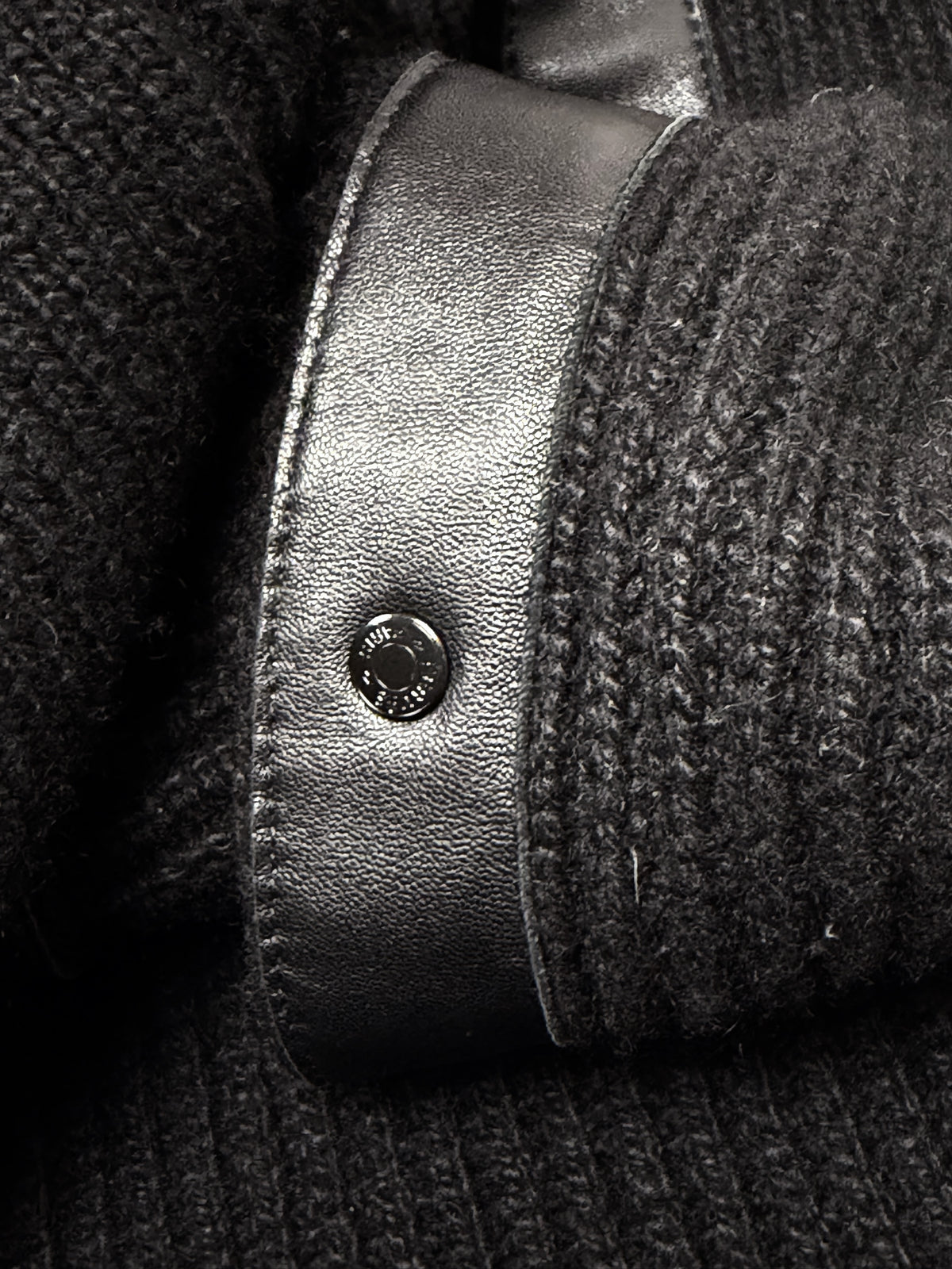 HERMÈS Gilet Laine et cuir