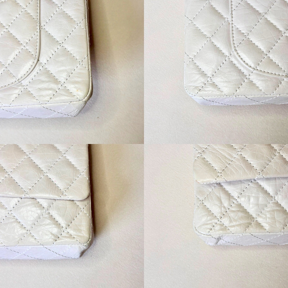 CHANEL Sac 2.55 Cuir blanc