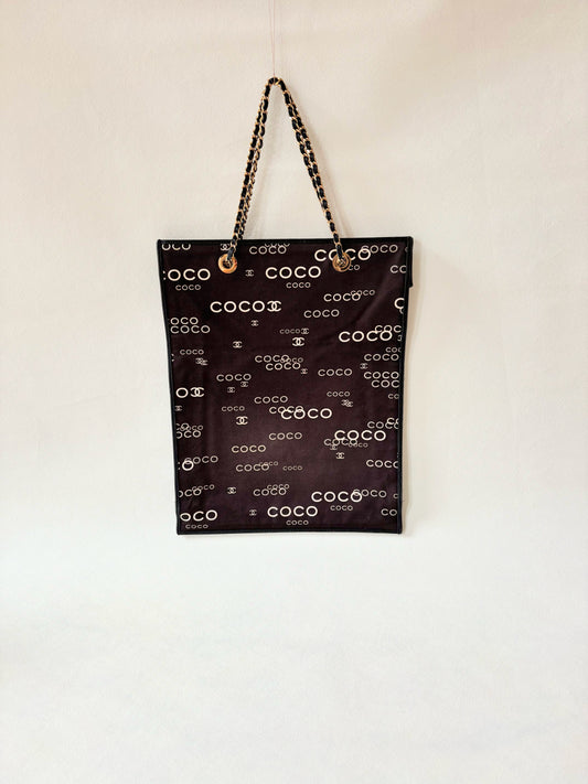 CHANEL Sac Cabas en toile Coco