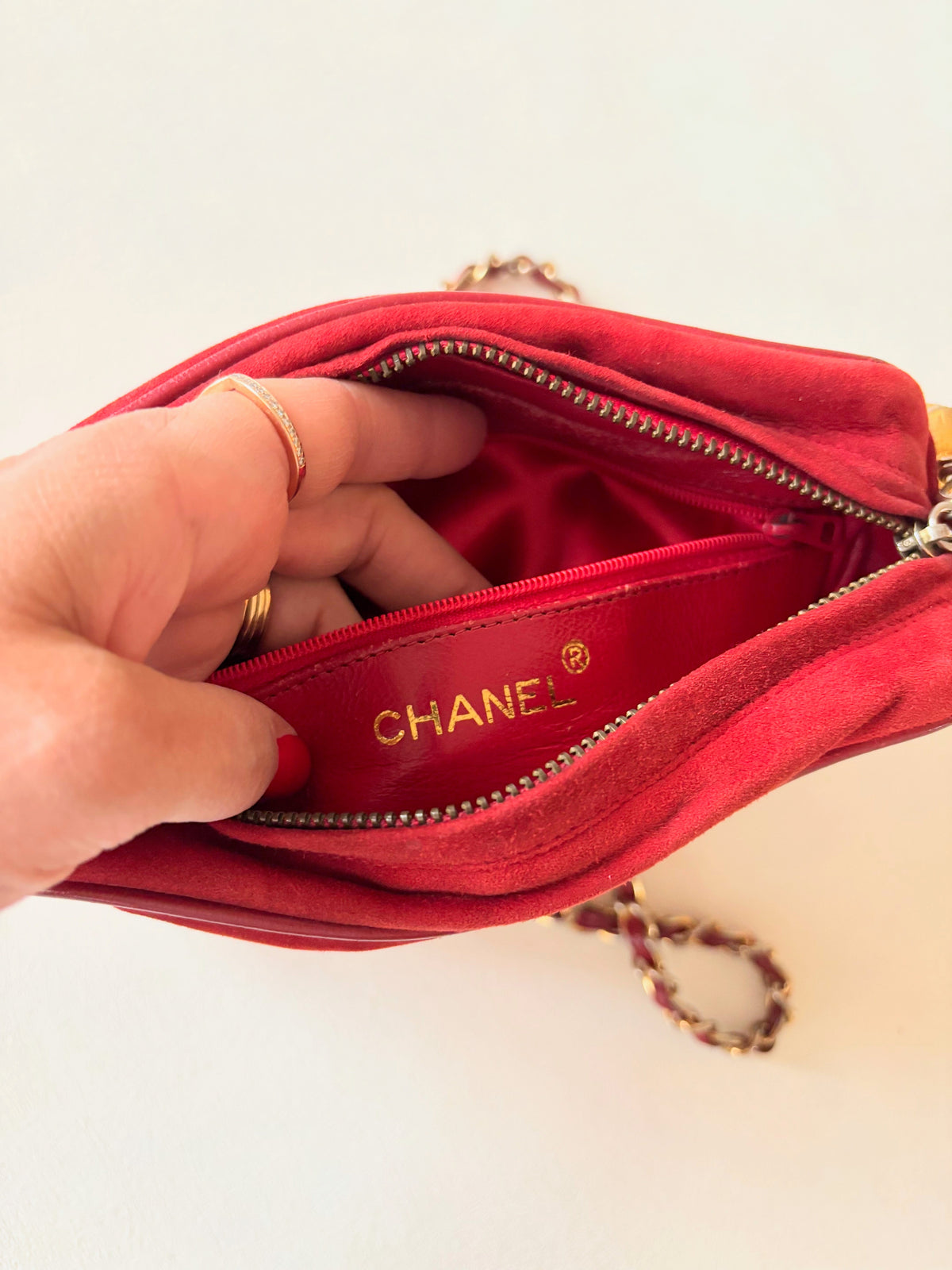 CHANEL Sac Caméra Veau velours