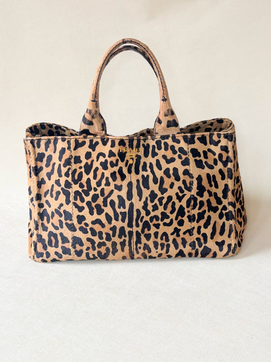 PRADA Sac Canapa léopard