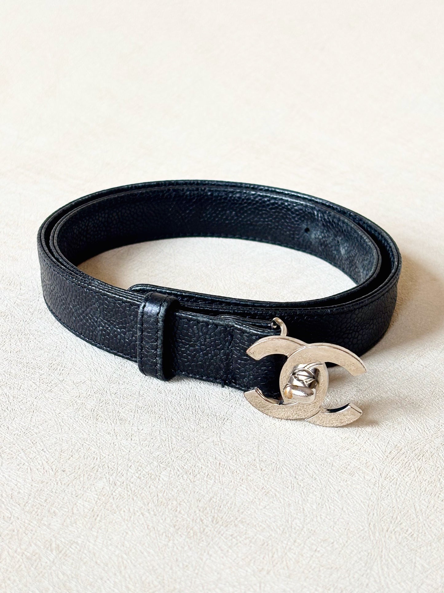 CHANEL Ceinture cuir caviar