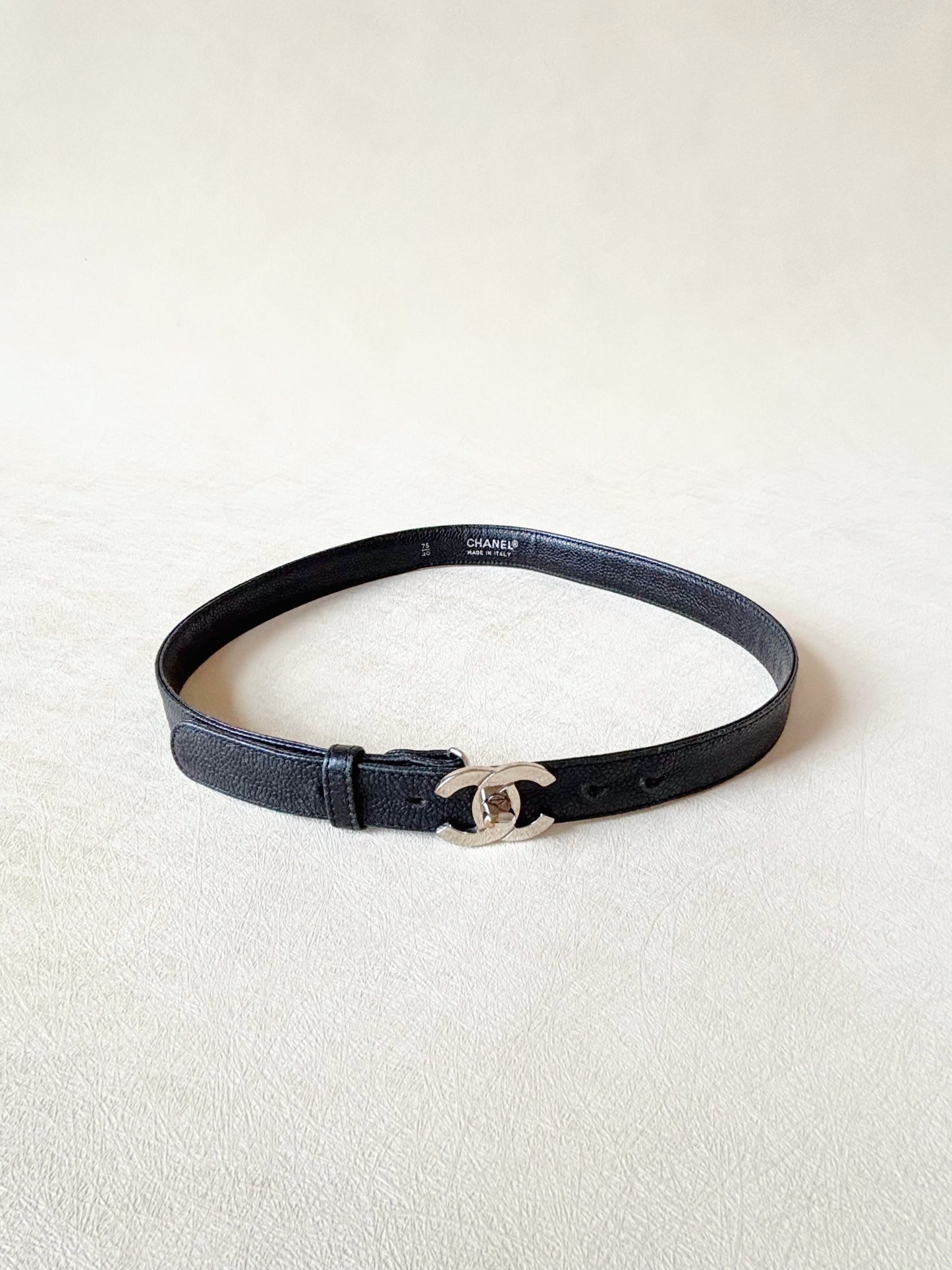 CHANEL Ceinture cuir caviar