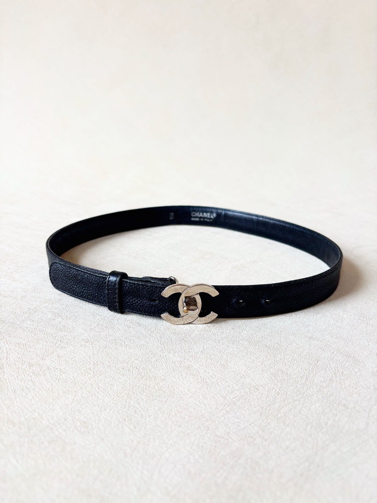 CHANEL Ceinture cuir caviar