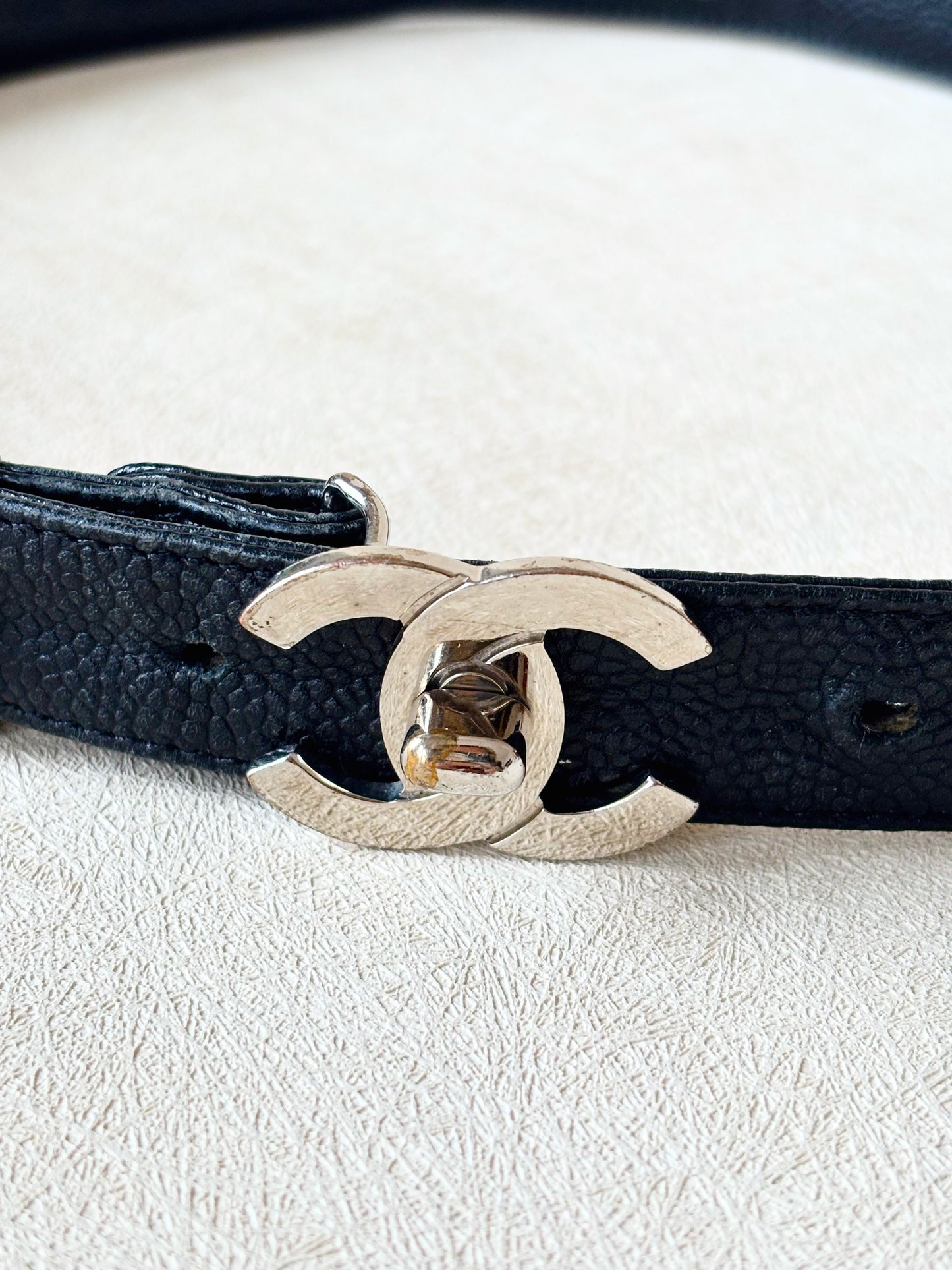 CHANEL Ceinture cuir caviar