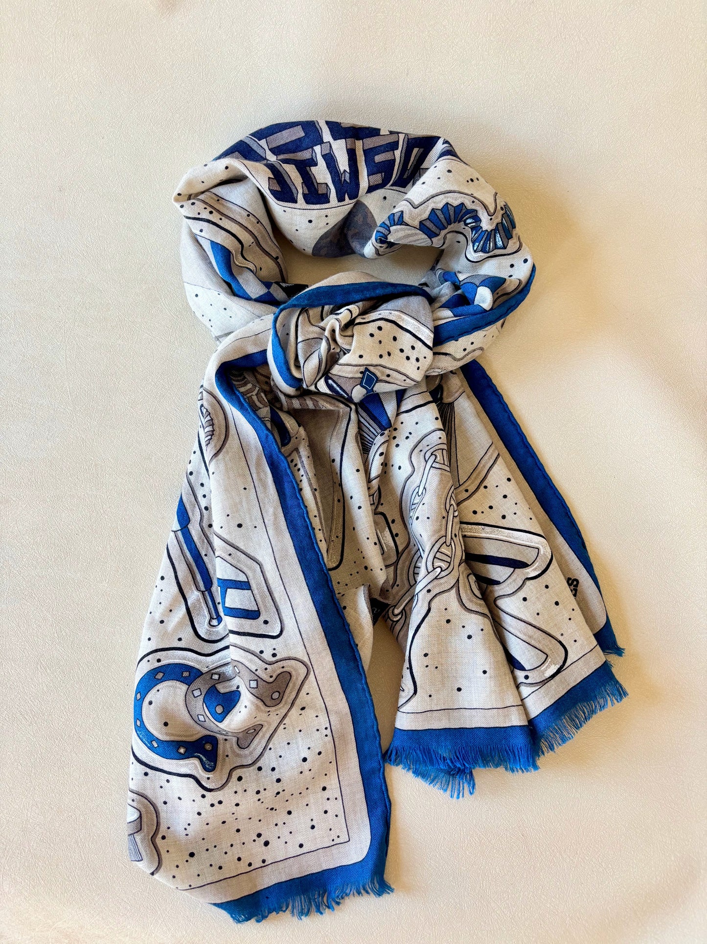 HERMÈS Châle Rectangle Cosmic Horse Set