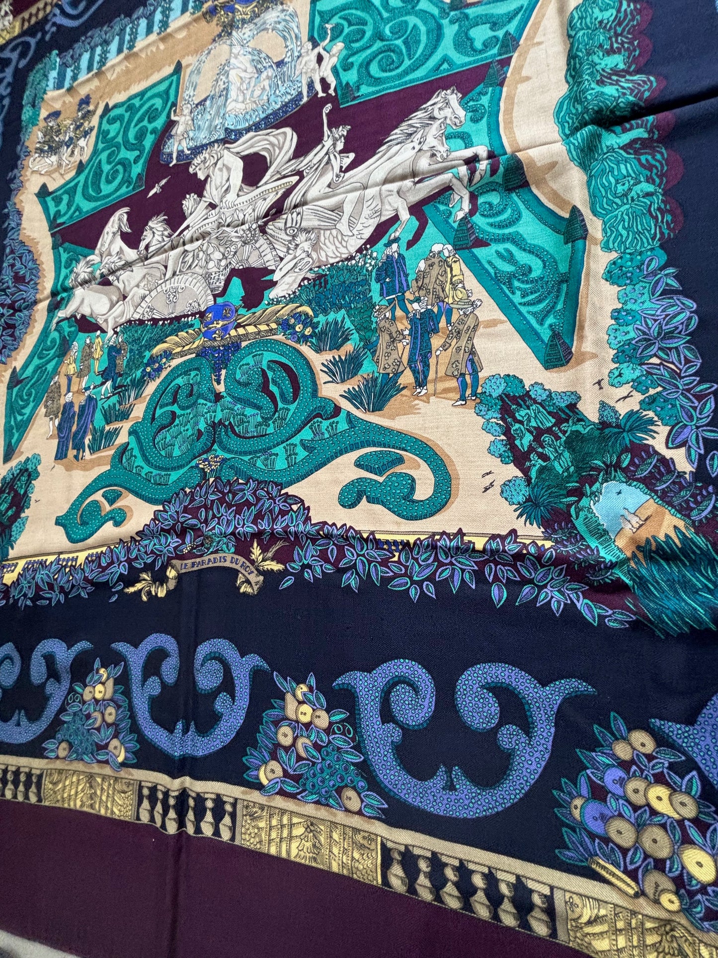 HERMÈS Châle cachemire et soie