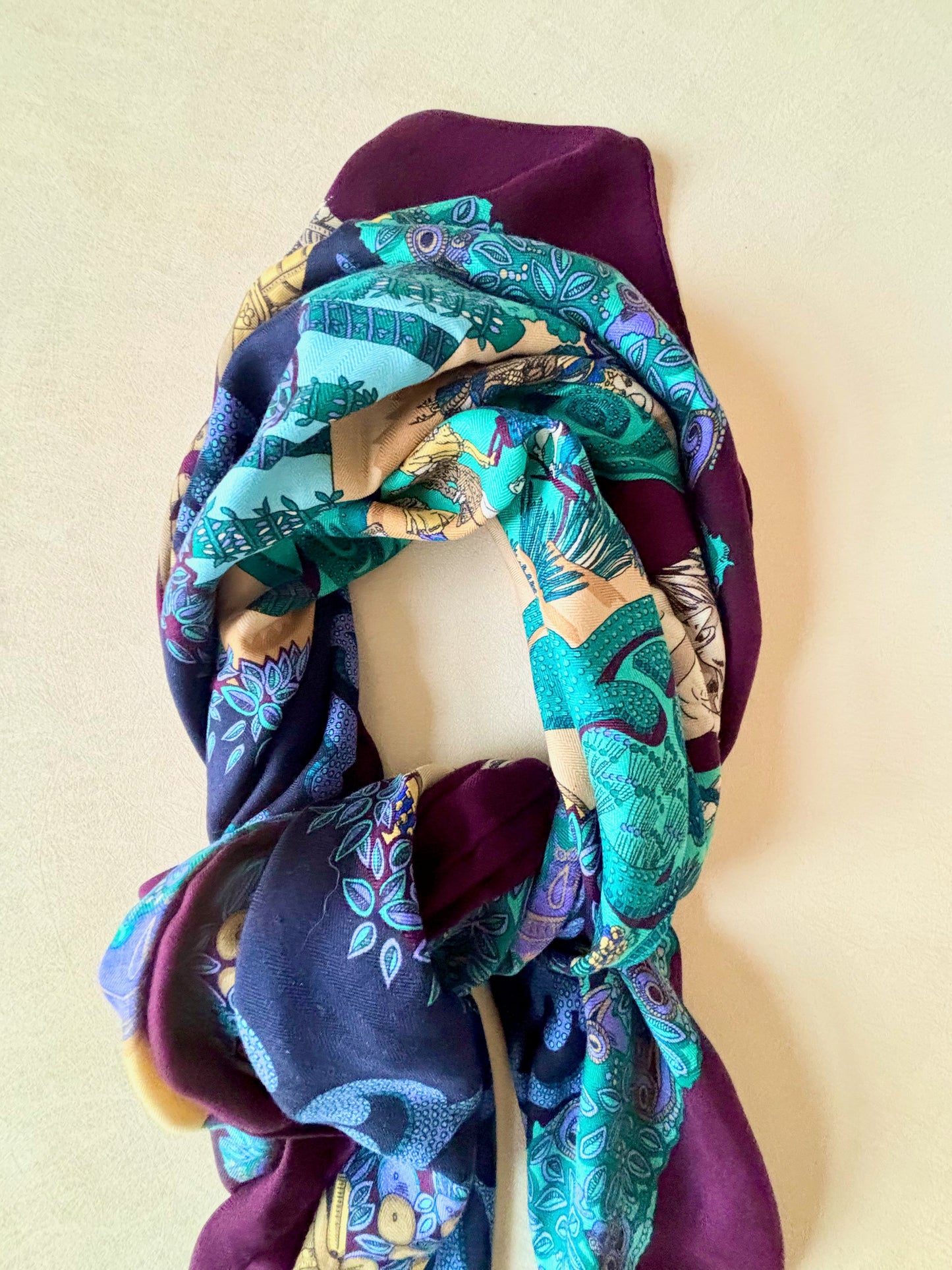 HERMÈS Châle cachemire et soie