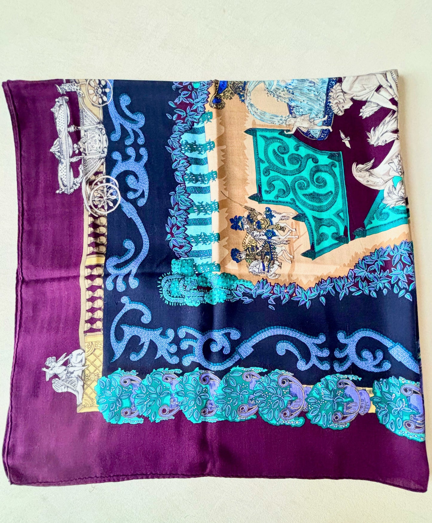 HERMÈS Châle cachemire et soie