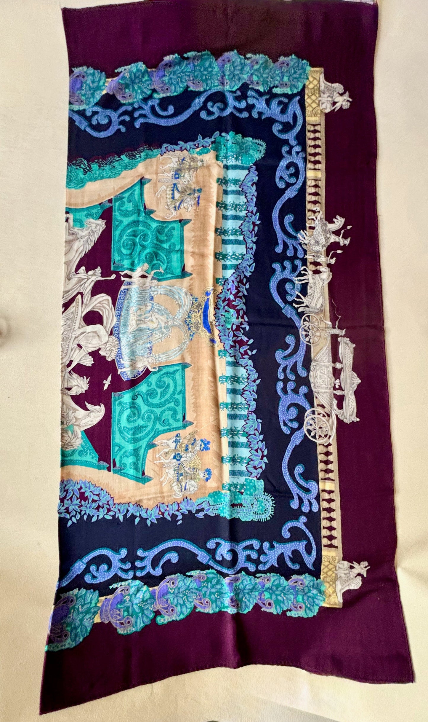 HERMÈS Châle cachemire et soie