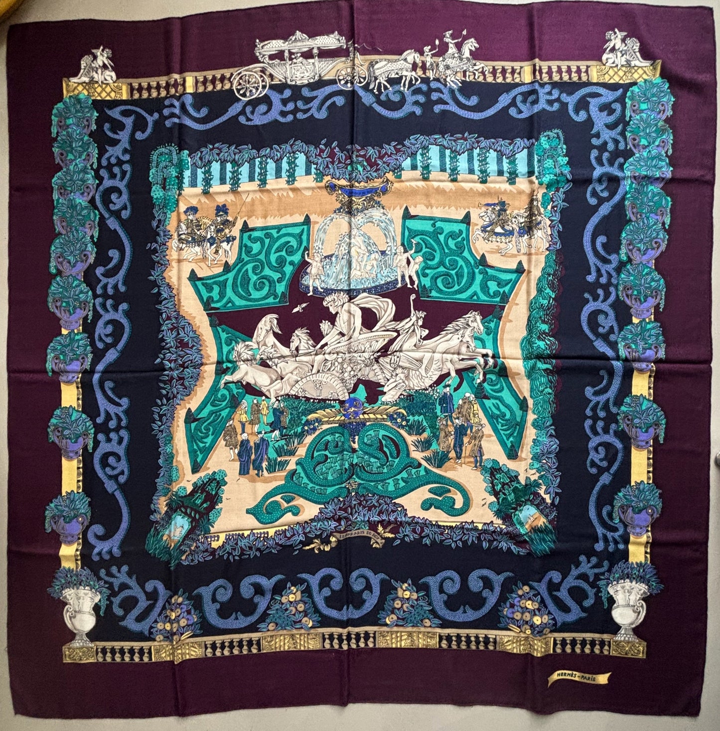 HERMÈS Châle cachemire et soie