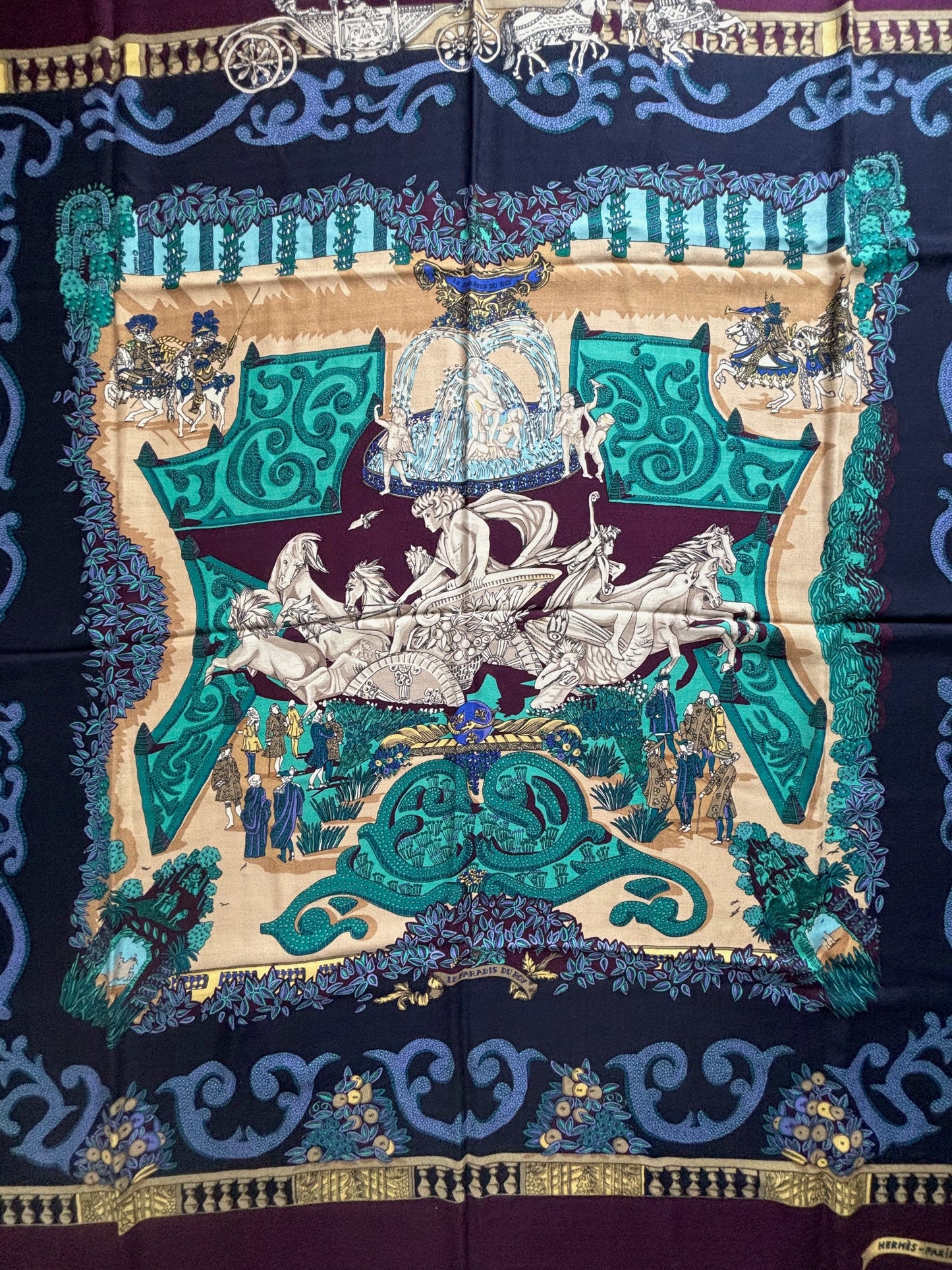 HERMÈS Châle cachemire et soie