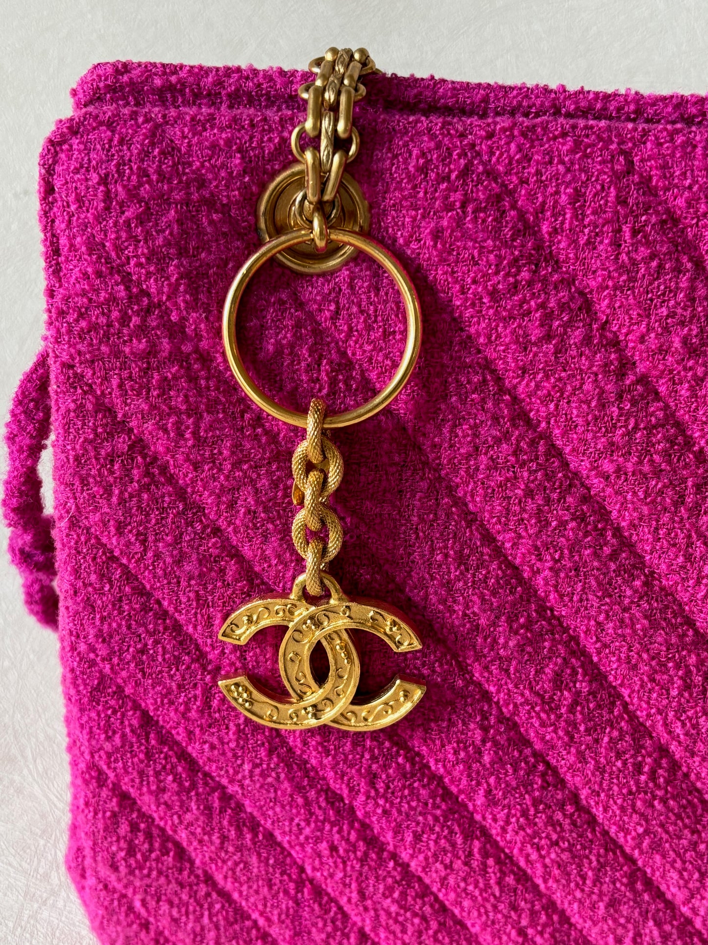 CHANEL Sac tweed rose