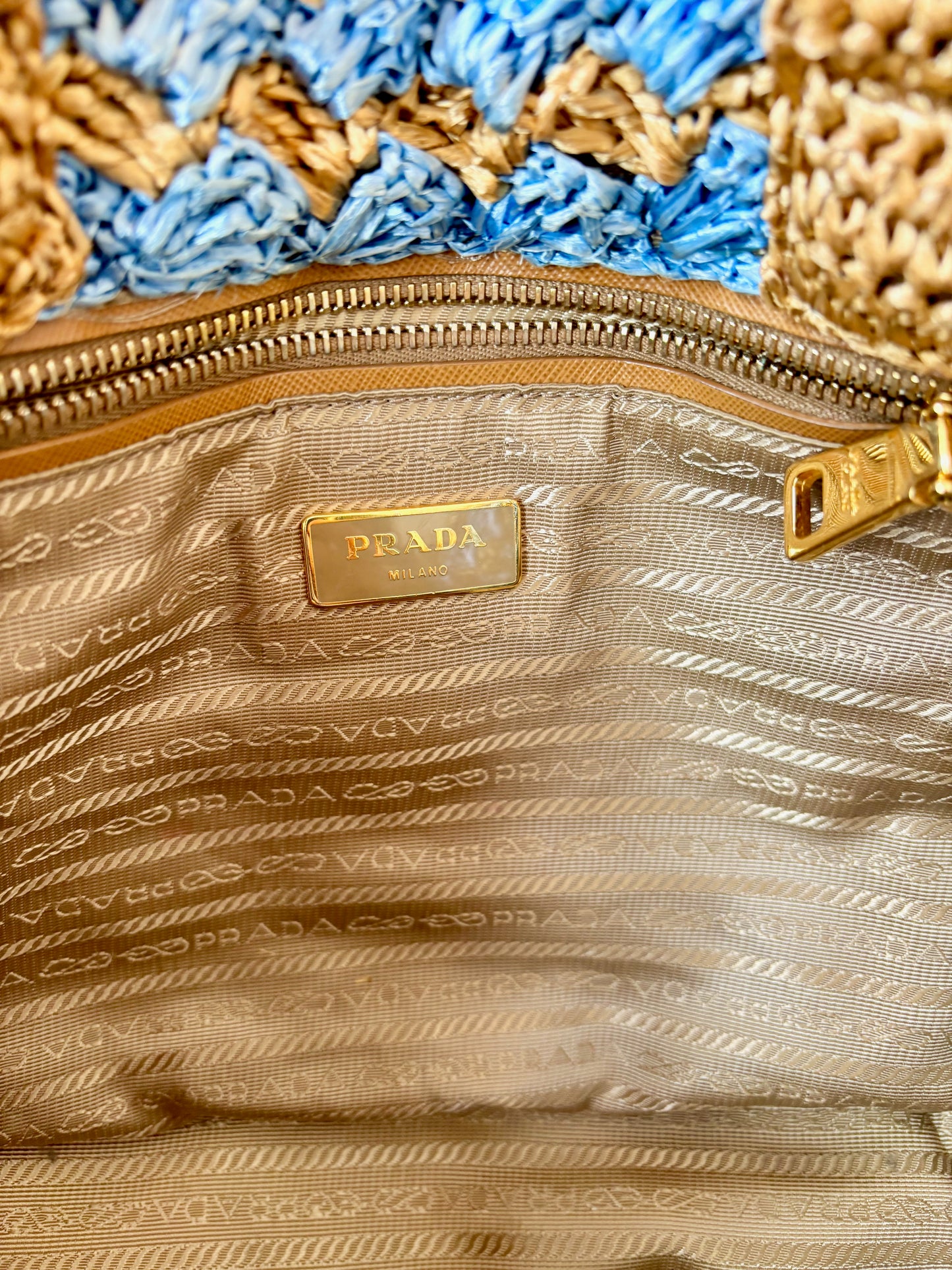 PRADA Panier en Raphia