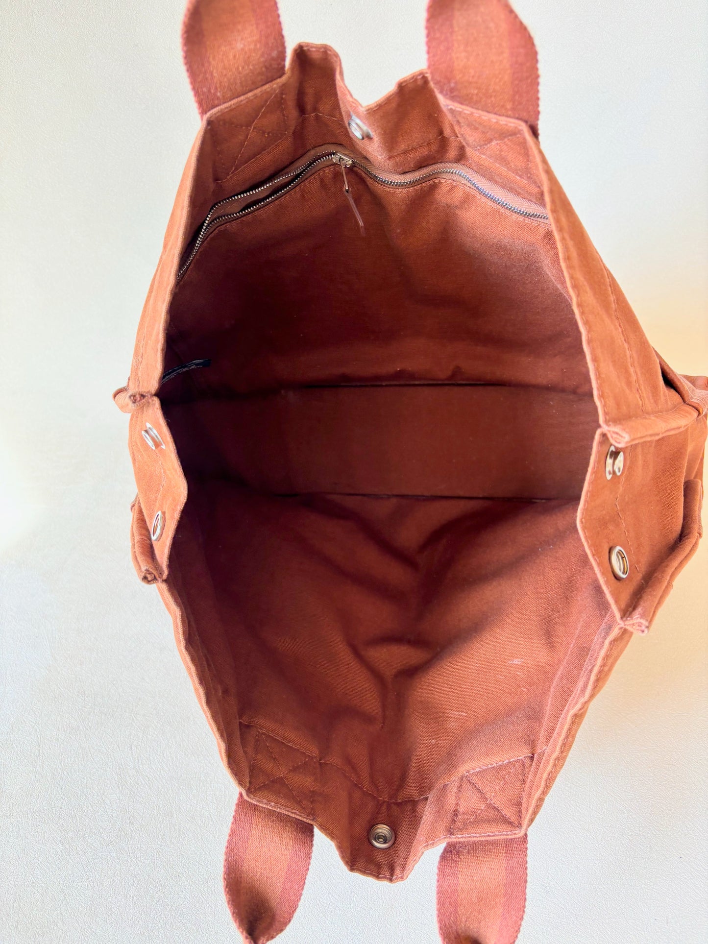 HERMÈS Sac Toto cuir et toile