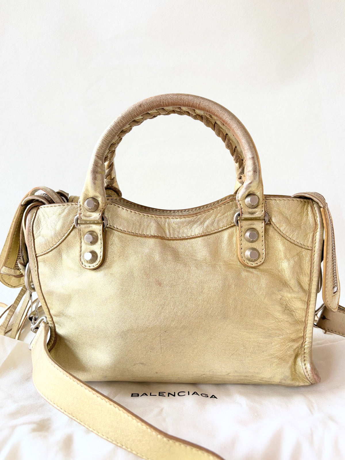 BALENCIAGA Sac City Mini Or